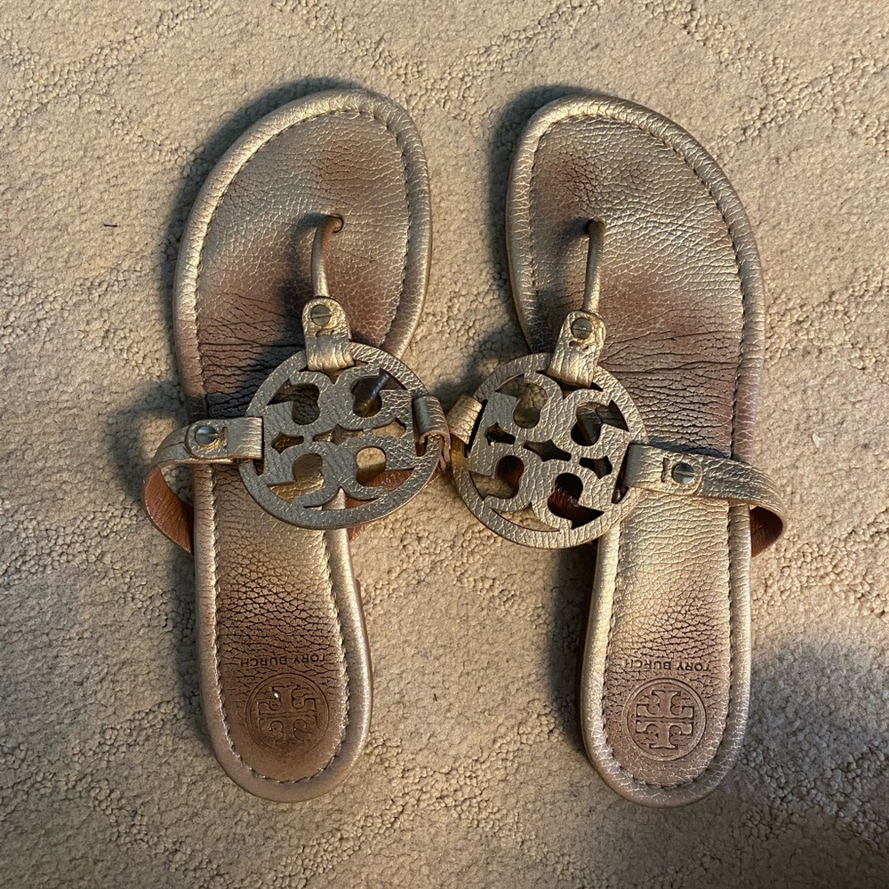 Tory Burch Metallic Gold Sandals